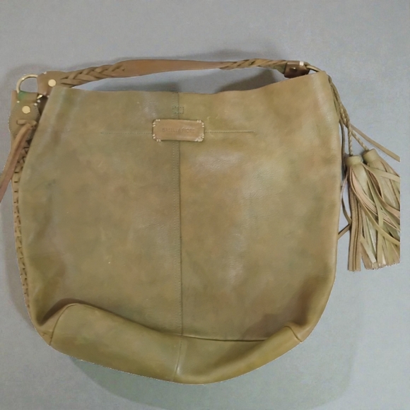 Isabella Fiore Gisela Diamond Stitched Green Leather Hobo - Picture 4 of 10